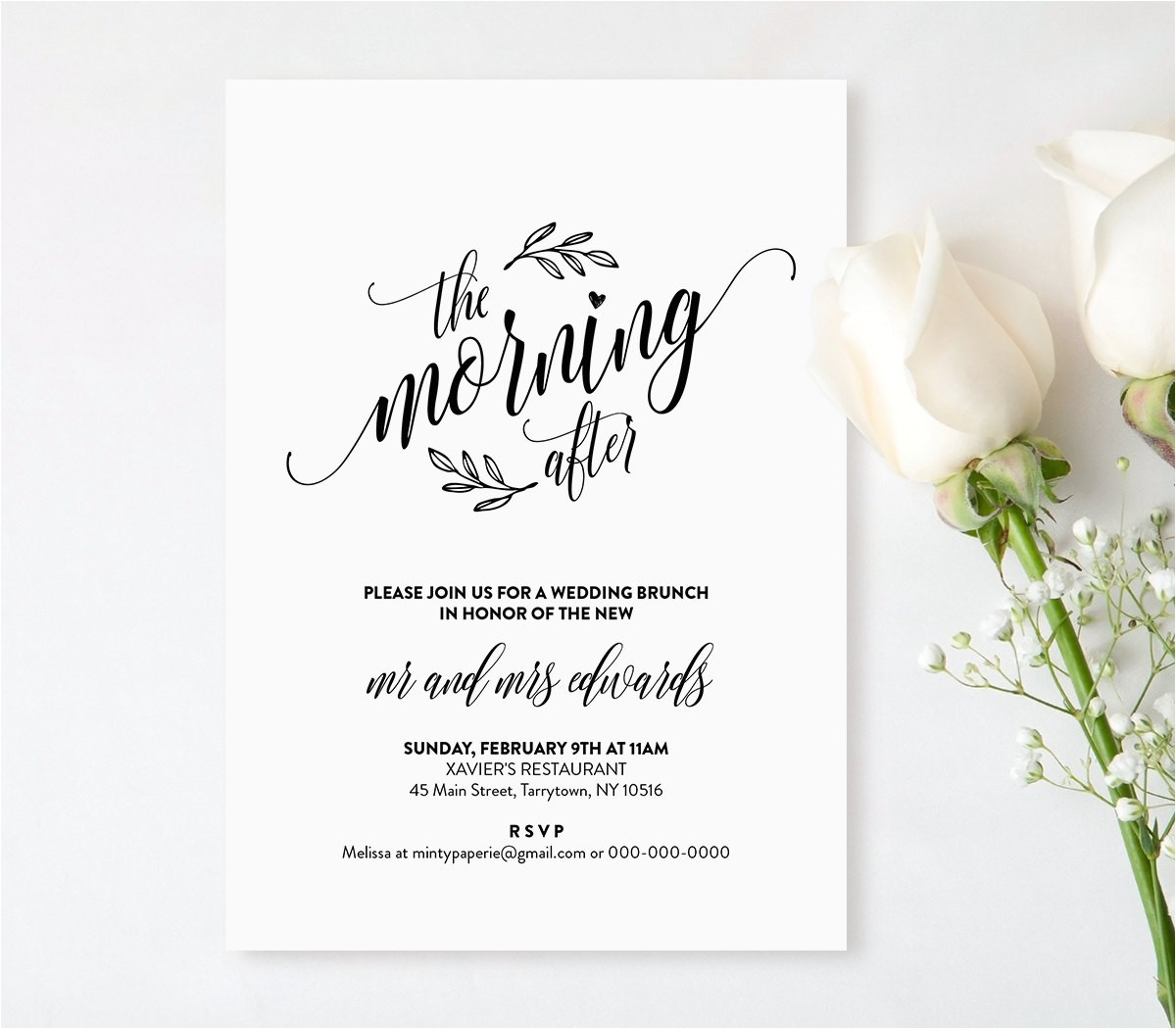 wedding brunch invitation template