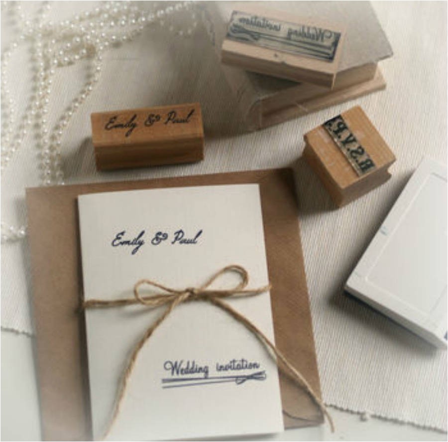 diy wedding invitations personalised rubber stamps set