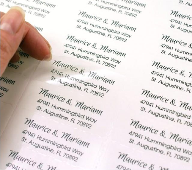 custom print clear return address labels for wedding invitations or wedding favors 2 58 x 1 transparent custom labels