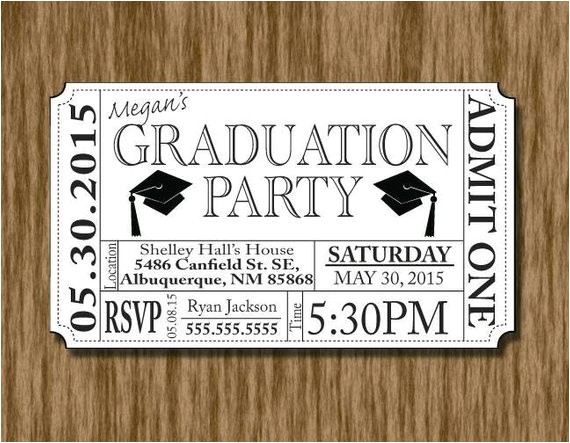 graduation party invitation ticket