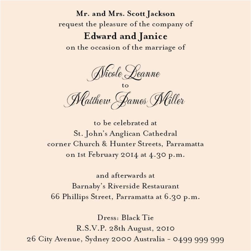 proper wedding invitation wording