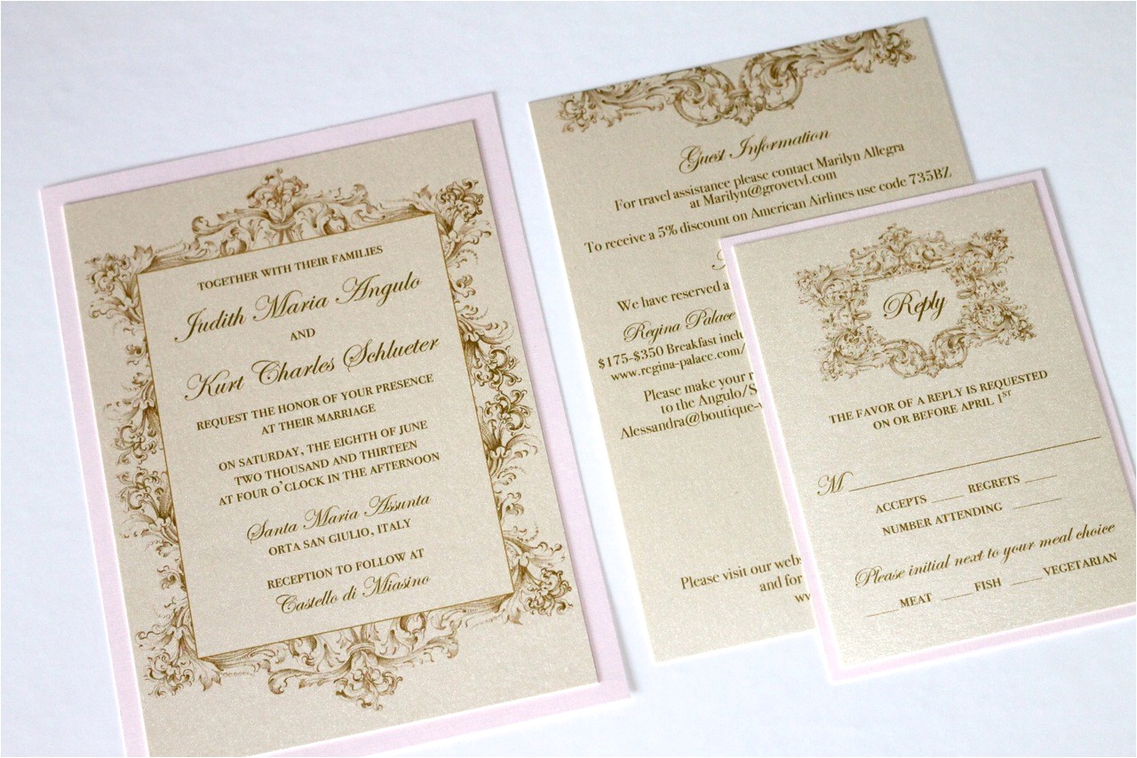 vintage wedding invitations in ivory