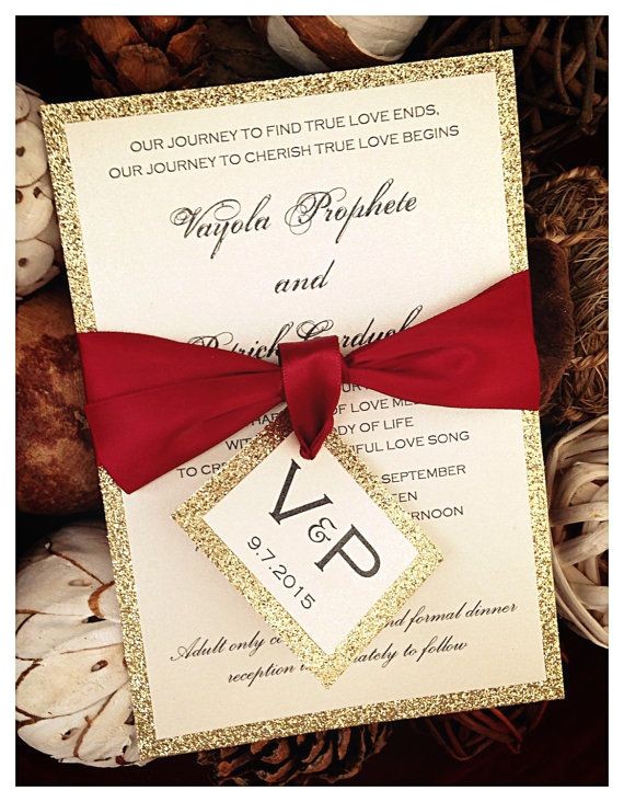 glitter wedding invitations