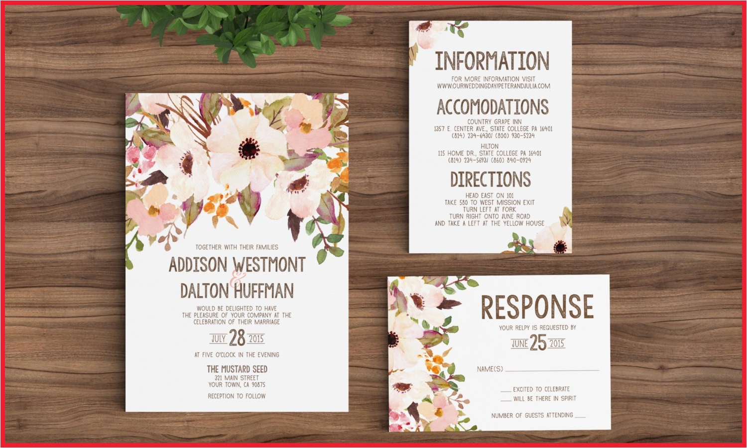 etsy wedding invitations rustic