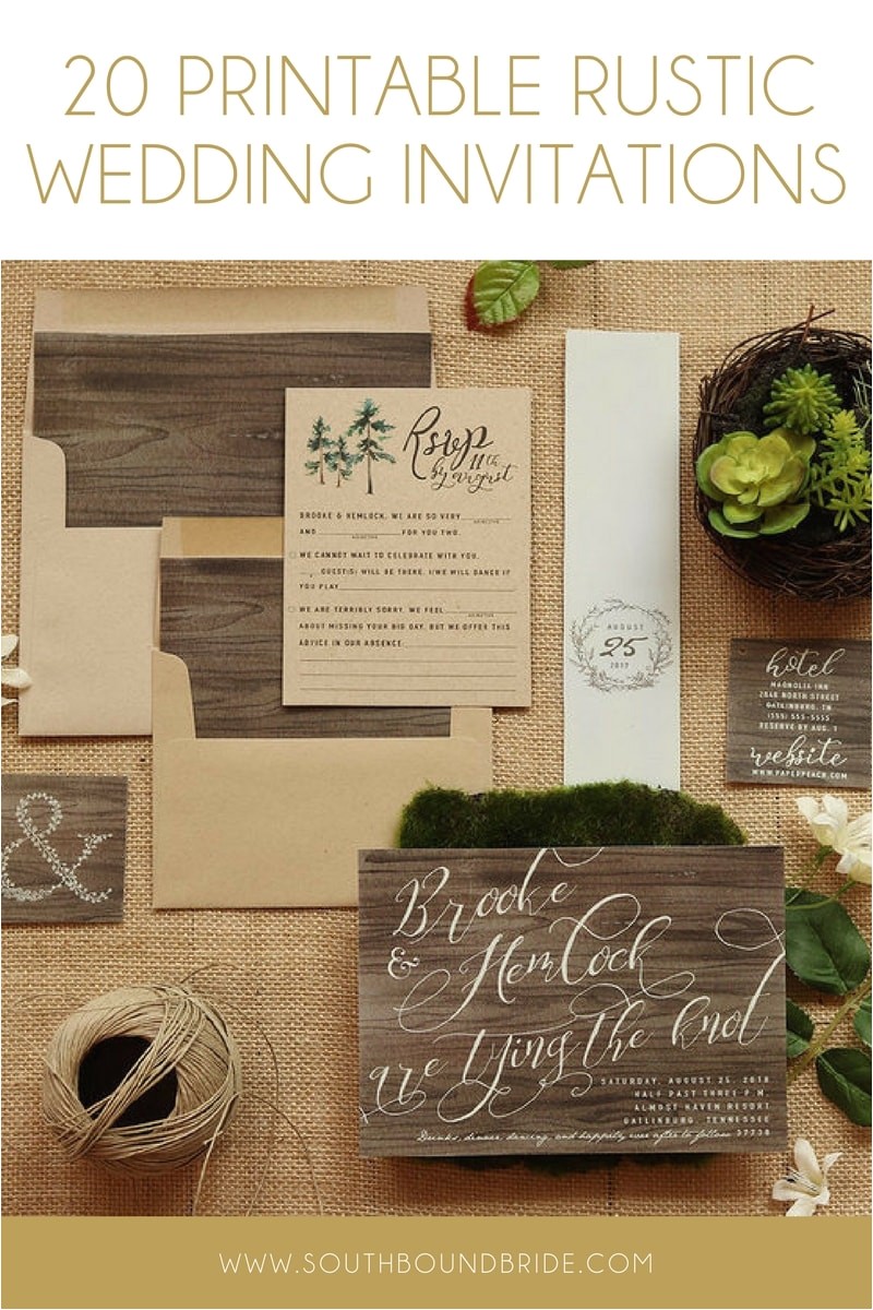 printable rustic wedding invitations