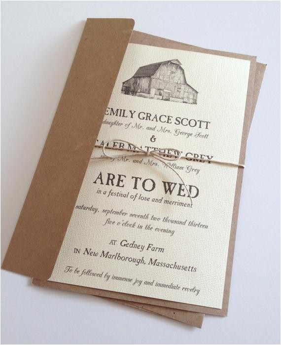 rustic barn wedding invitations