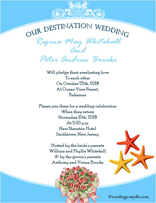 destination wedding invitation wording