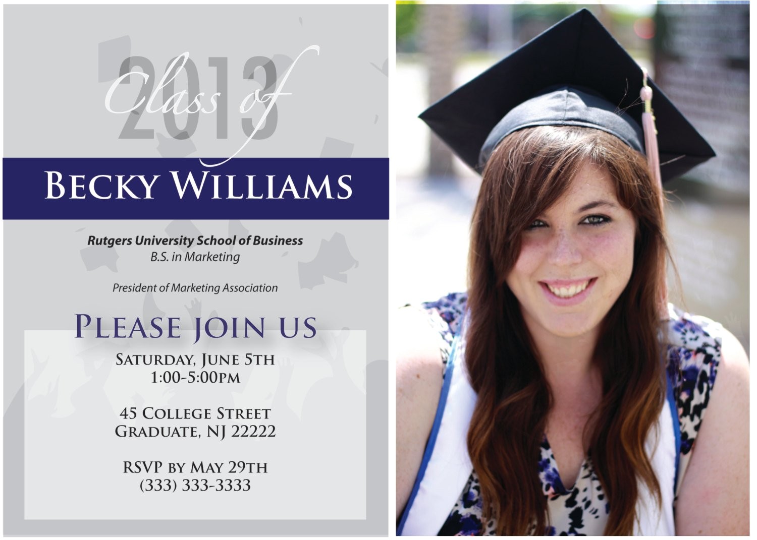 custom graduation invitations college