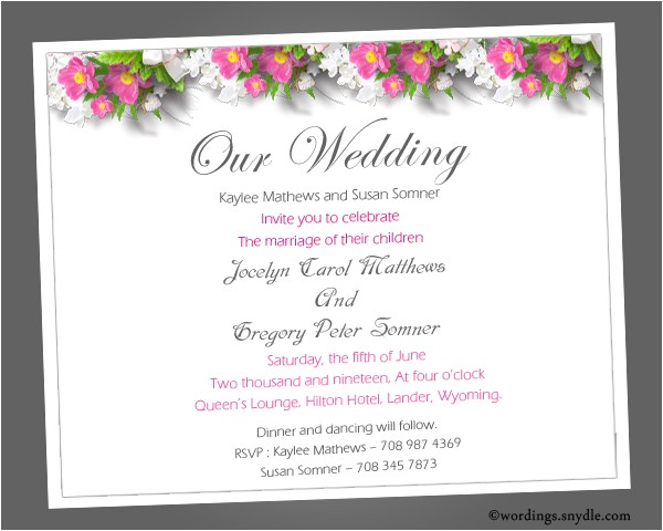 informal wedding invitation wording