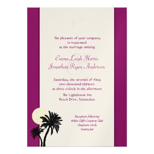 moonlight palms sangria wine wedding invitation 161642611622283383