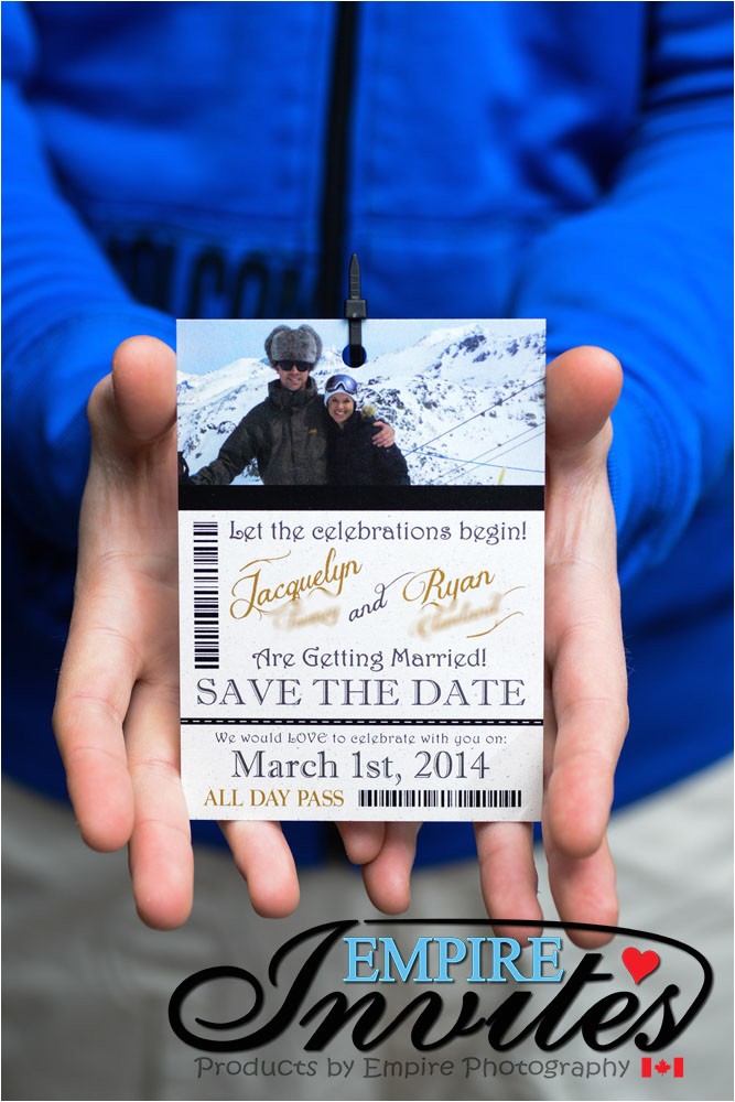 ski pass lift ticket save the date wedding passes 2