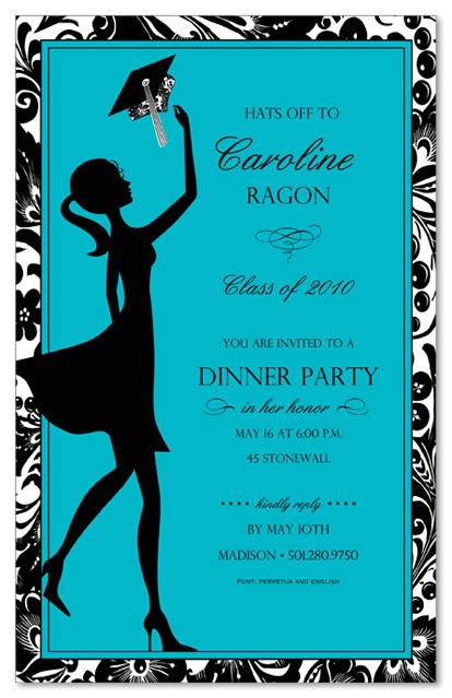sample design graduation party invitation cards perfect ideas black blue color silhouette dancing girls