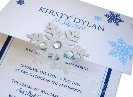 snowflake wedding invitation
