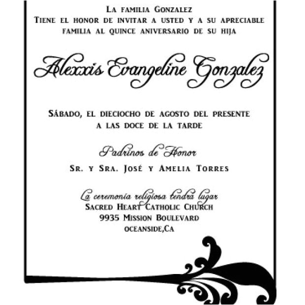 quinceanera invitations wording in spanish