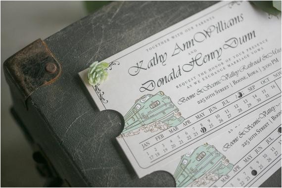 amtrack wedding invitation train ticket