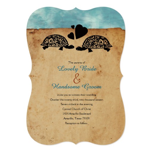 beach turtle whimsical wedding invitation 256390289761251031