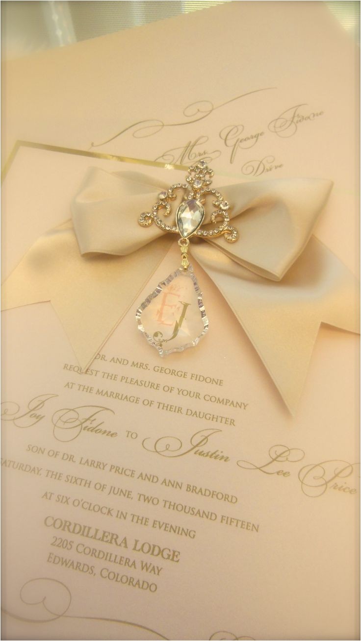 unique luxury wedding invitations adorned with embellishments