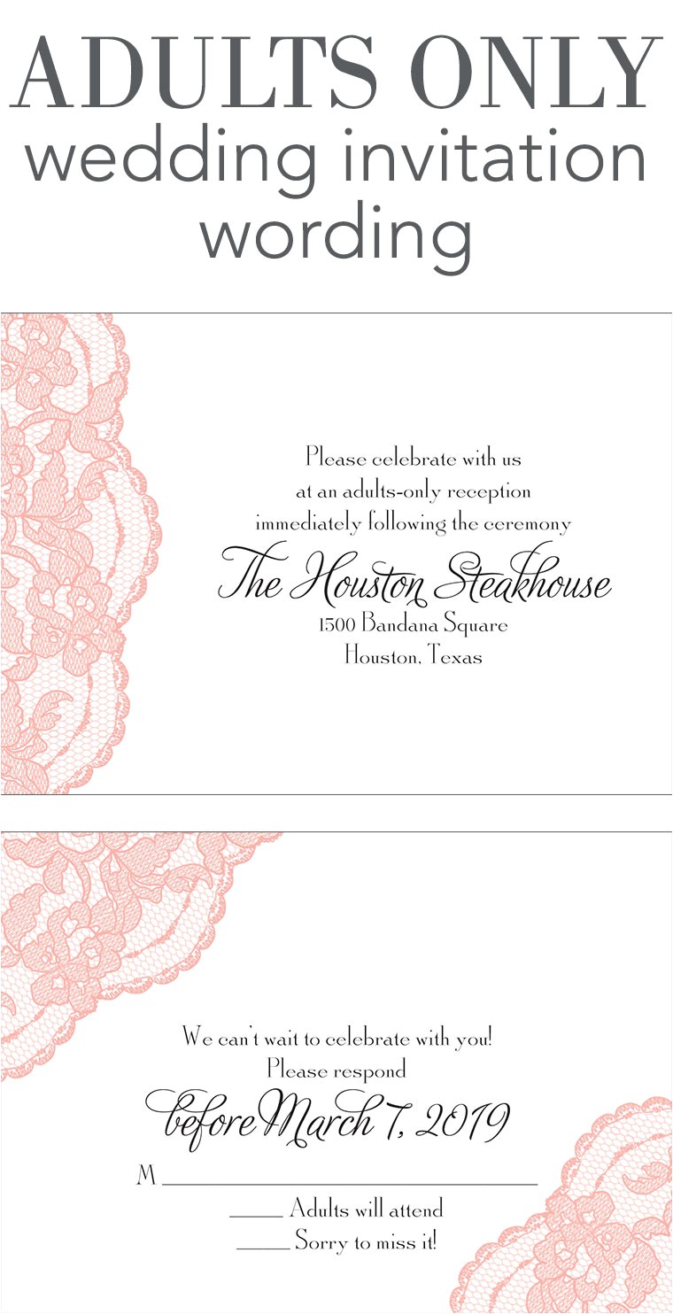 adults only wedding invitation wording