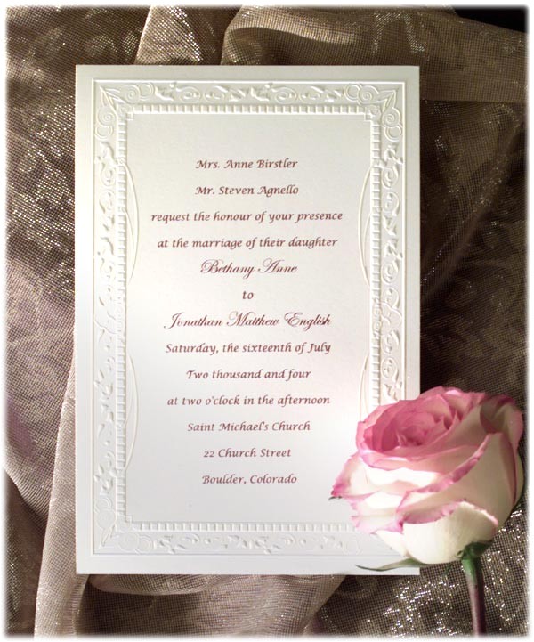 formal wedding invitation wording etiquette parte two