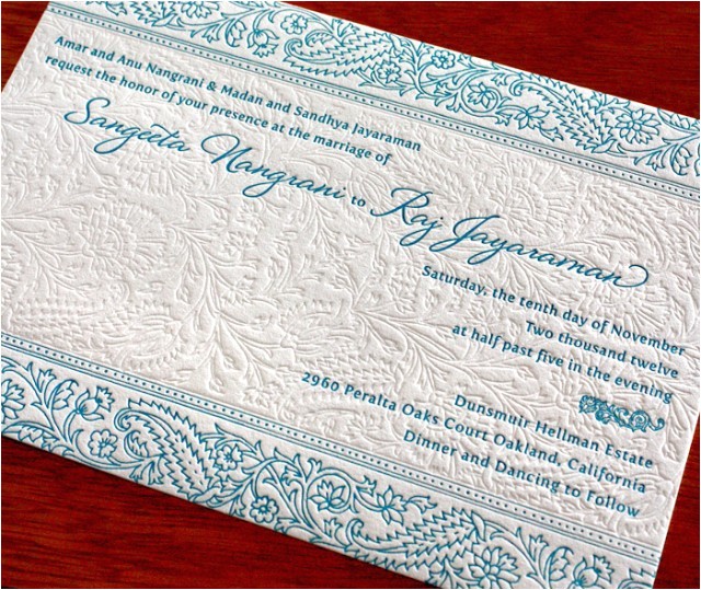 letterpress wedding invitation printing options