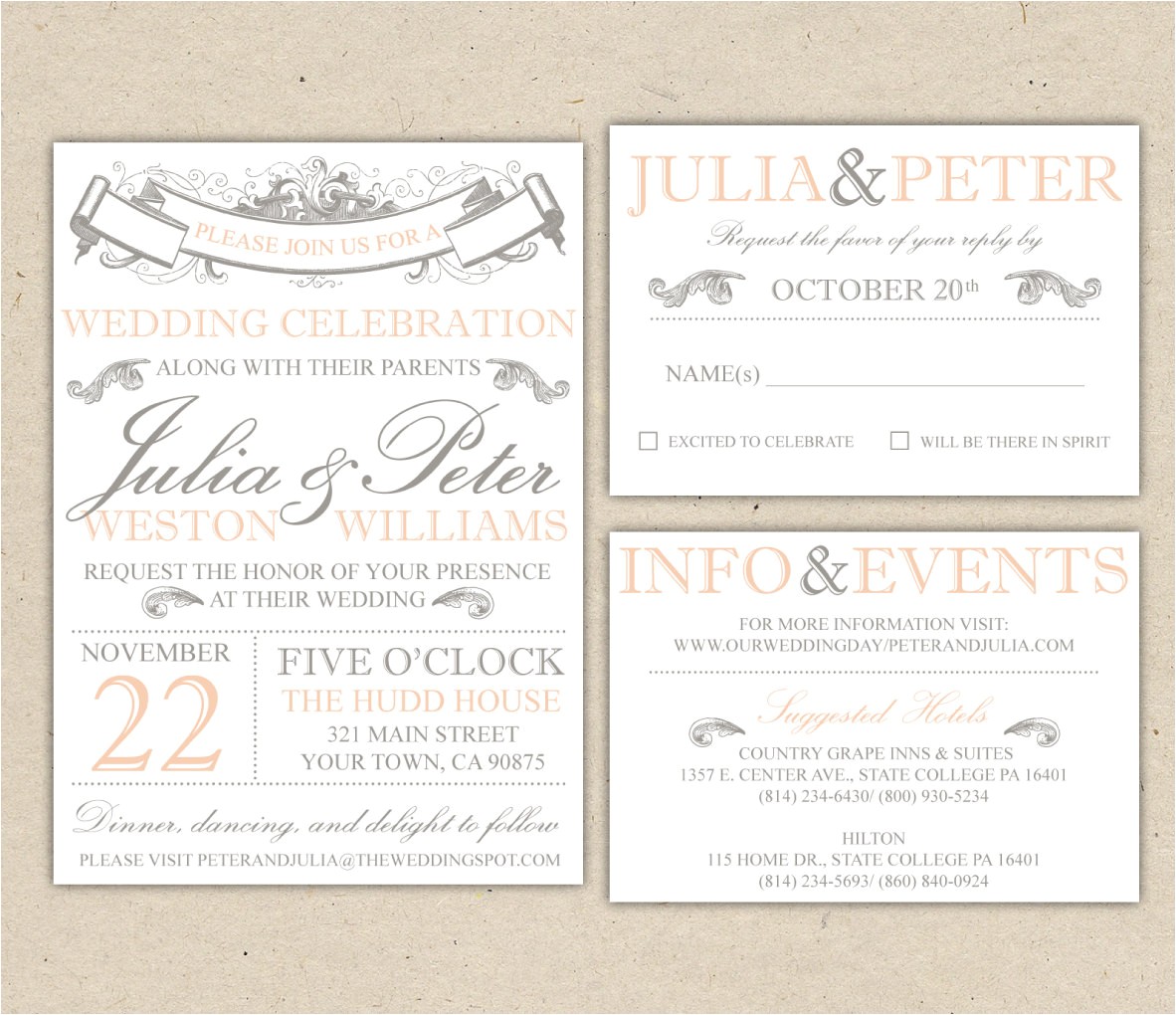 vintage wedding invitation templates