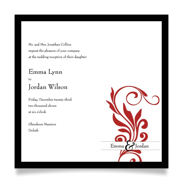 invitation wording for reception only samples