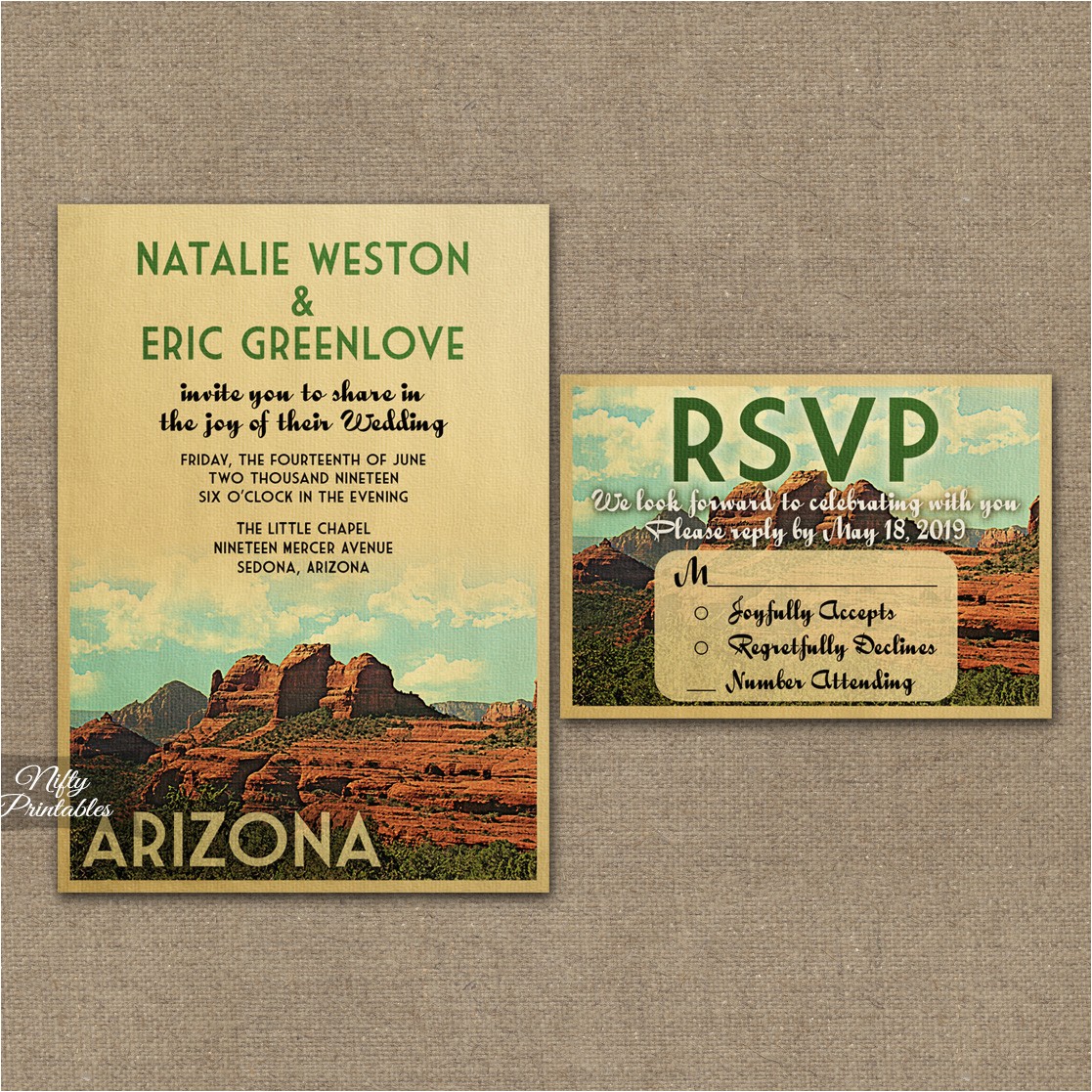 arizona wedding invitations