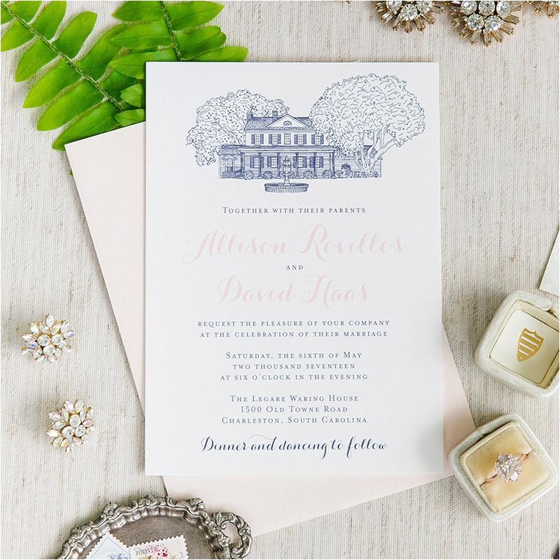 legare waring house wedding invitation