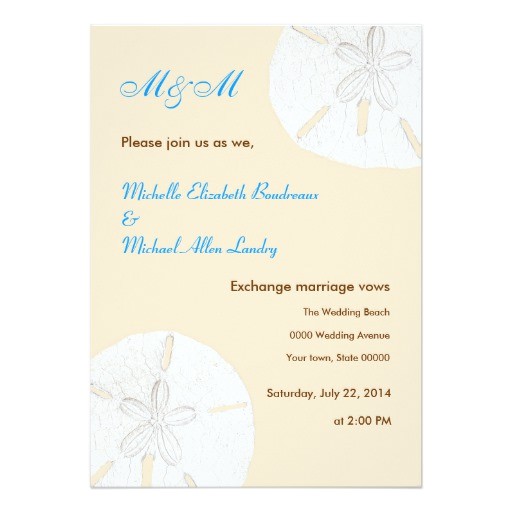 sand dollar casual wedding invitations 161017458713541491