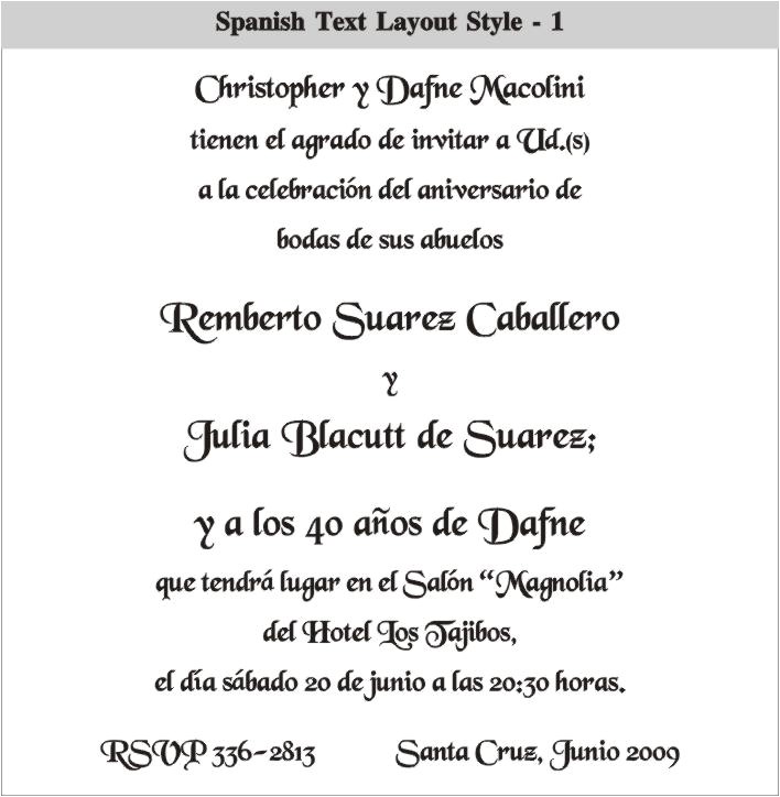 spanish wedding invitations wording