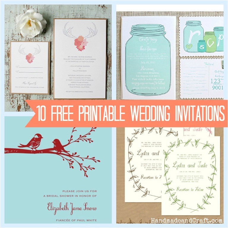 10 free printable wedding invitations diy wedding