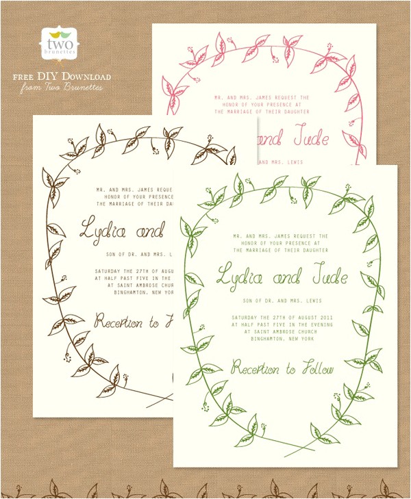10 free printable wedding invitations diy wedding