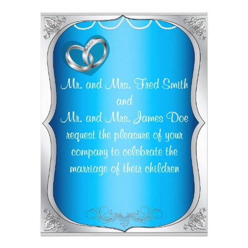 silver rings pearls turquoise wedding invitation 161802165213712819