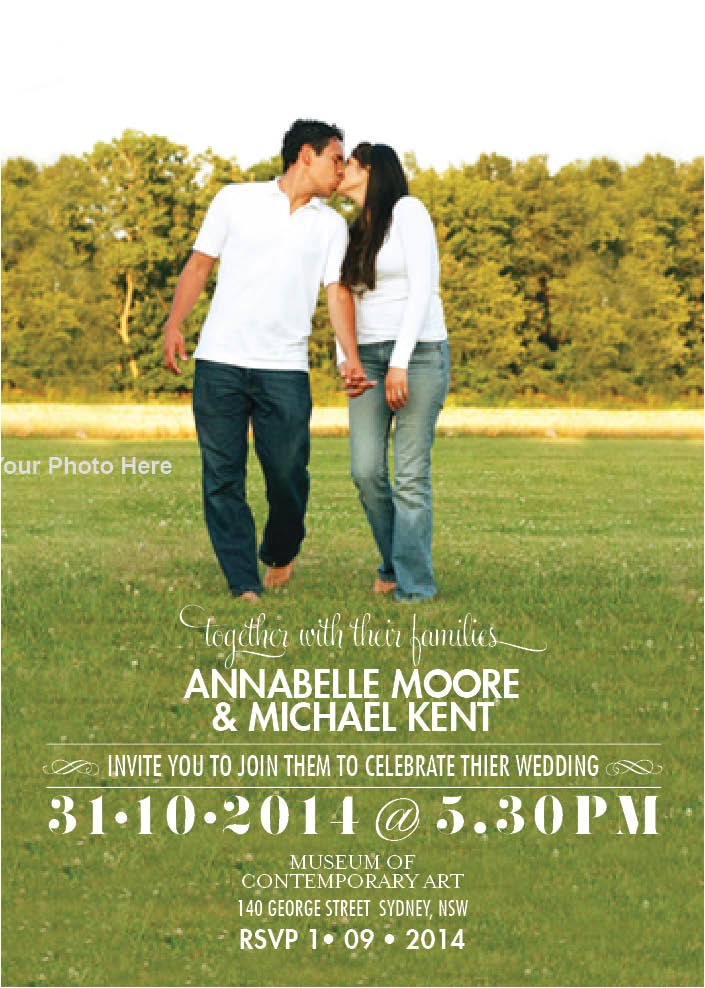 wedding invitations with photos of couple