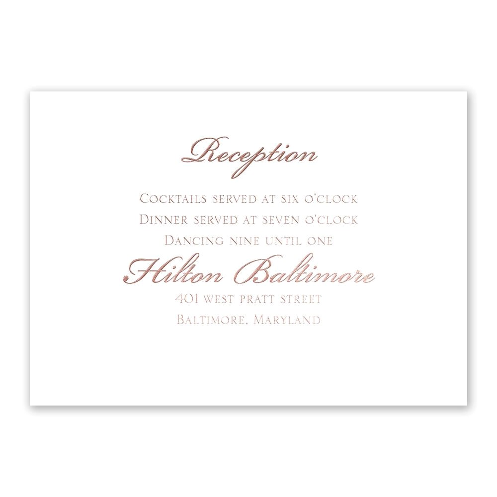 gilded beauty rose gold foil reception card