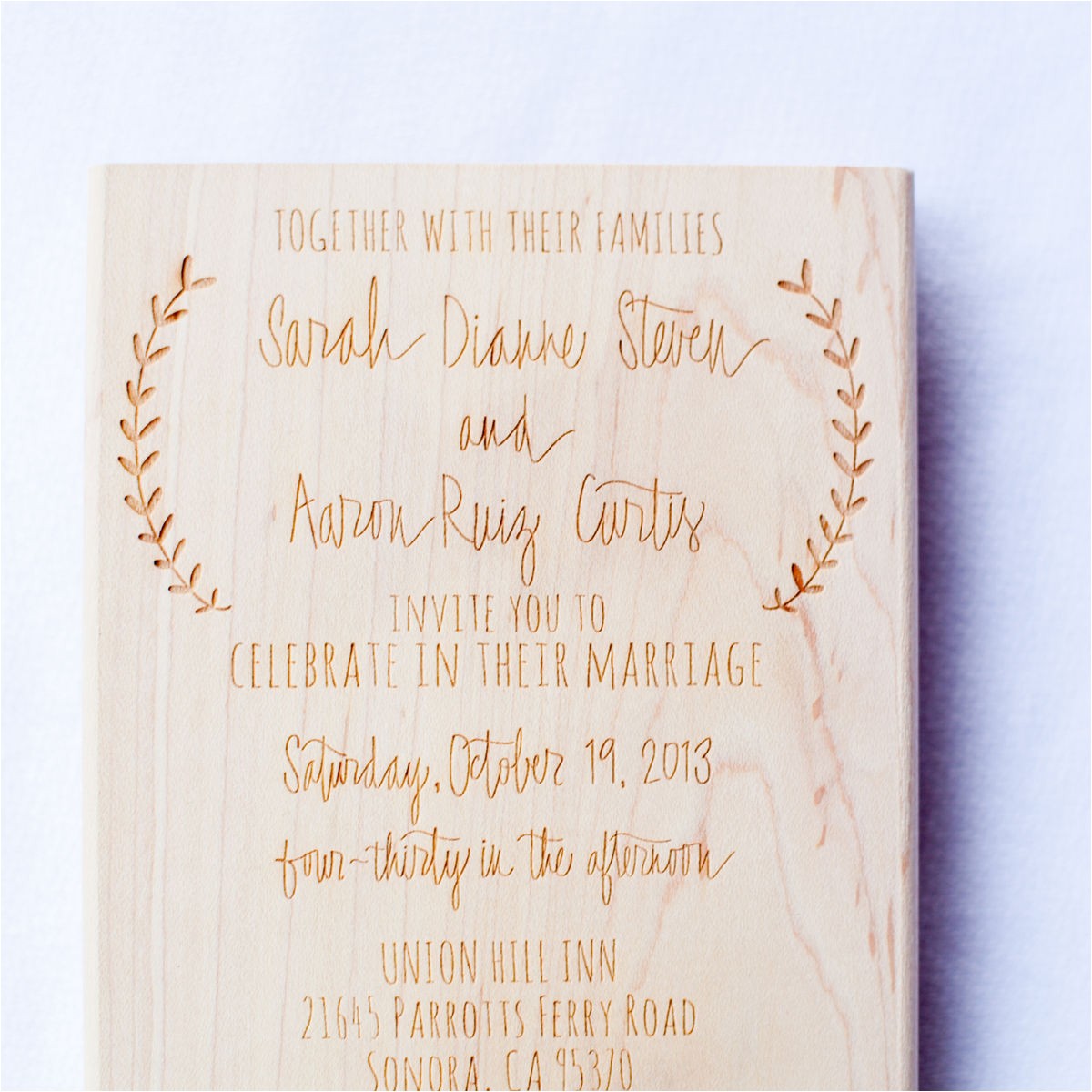 wedding invitation stamp laurel