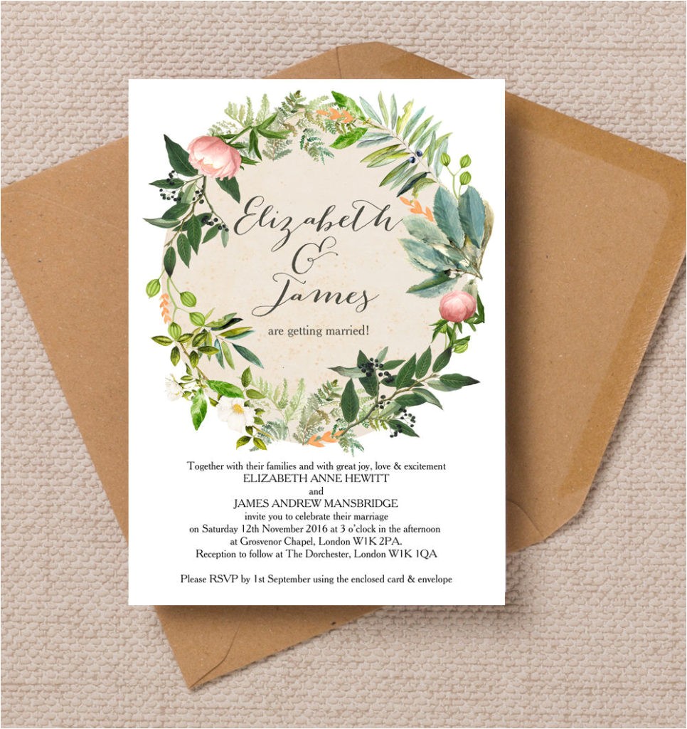 top 8 printable floral wedding invitations
