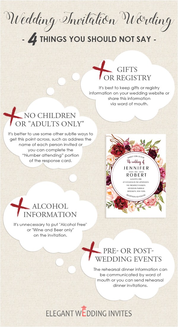 wedding invitation wording 4 things you should not say