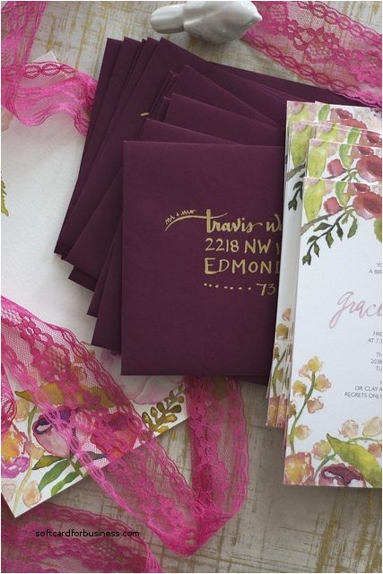 wine colored wedding invitations