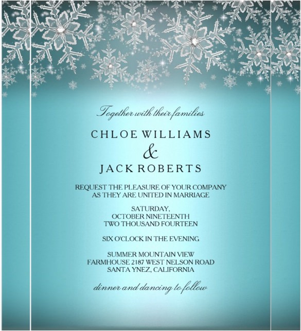 sample winter wedding invitation