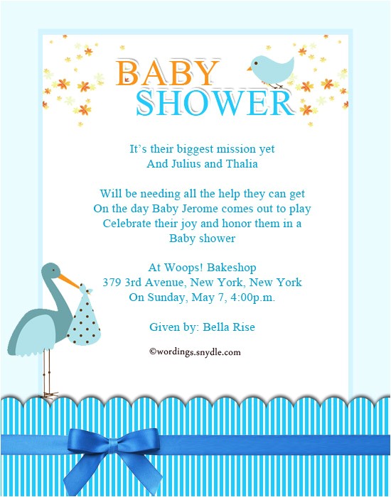 baby shower party invitation wording