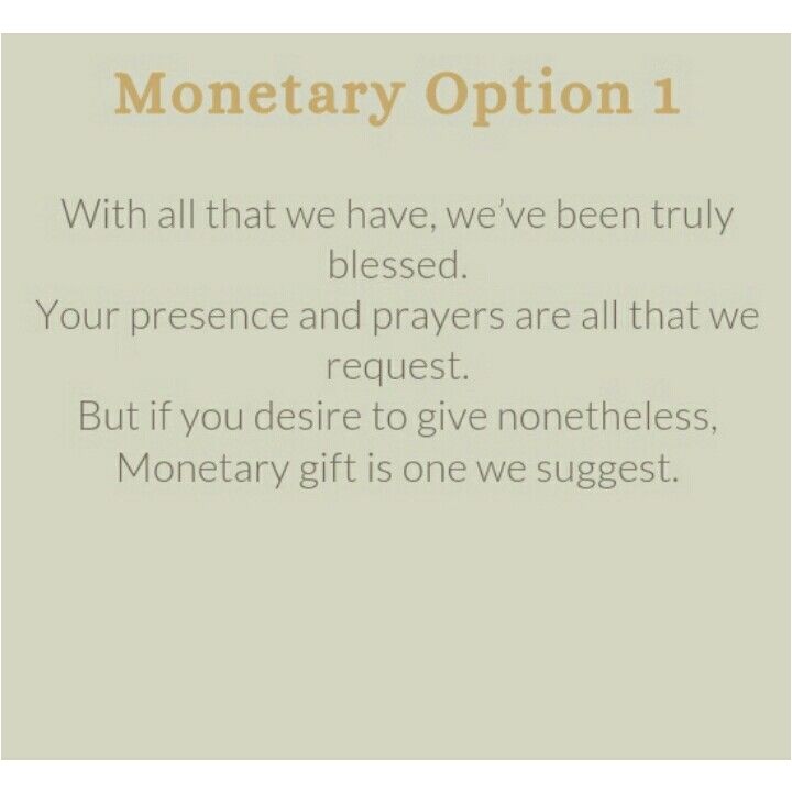 monetary gift wording