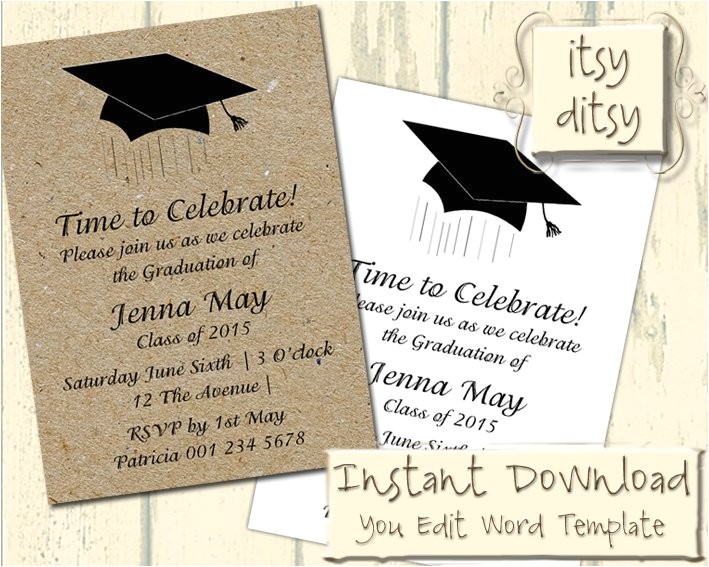 graduation invitation template with a