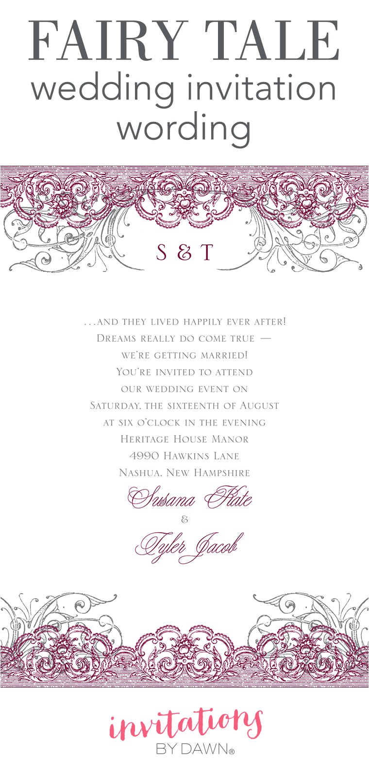 fairy tale wedding invitation wording