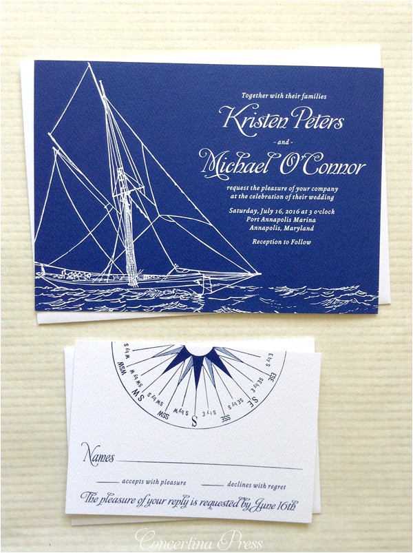 yacht wedding invitations