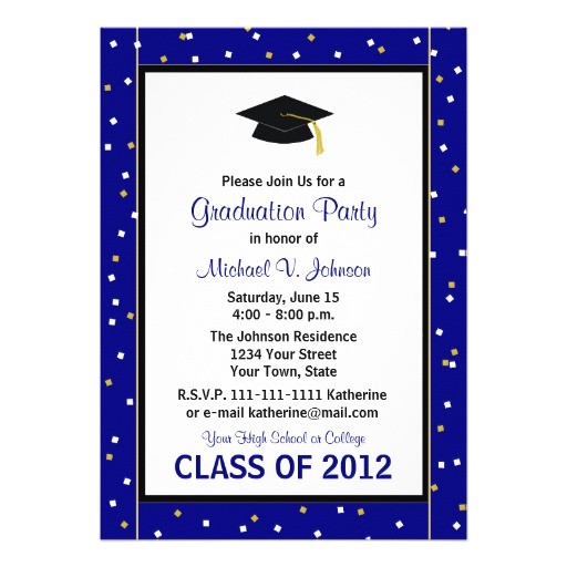 graduation party invitation navy 161809666268717325