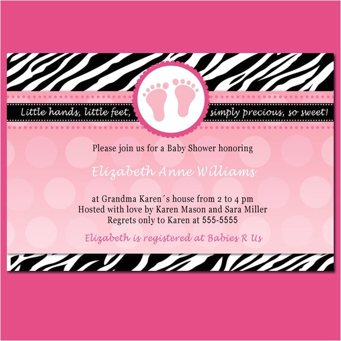 pink zebra invitation template
