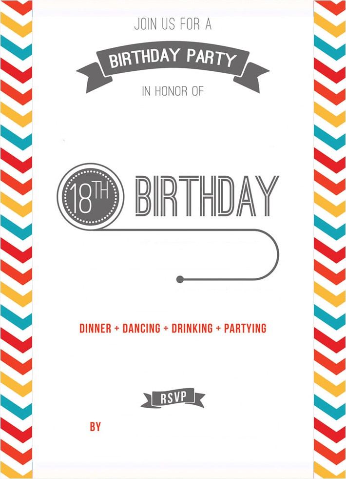 free printable 18th birthday invitation template