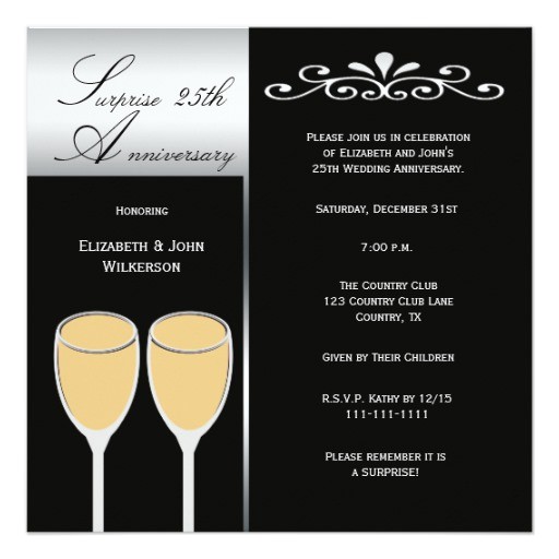 surprise 25th wedding anniversary party invitation 161680481606098119