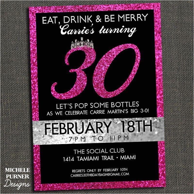 30th birthday invitations for her